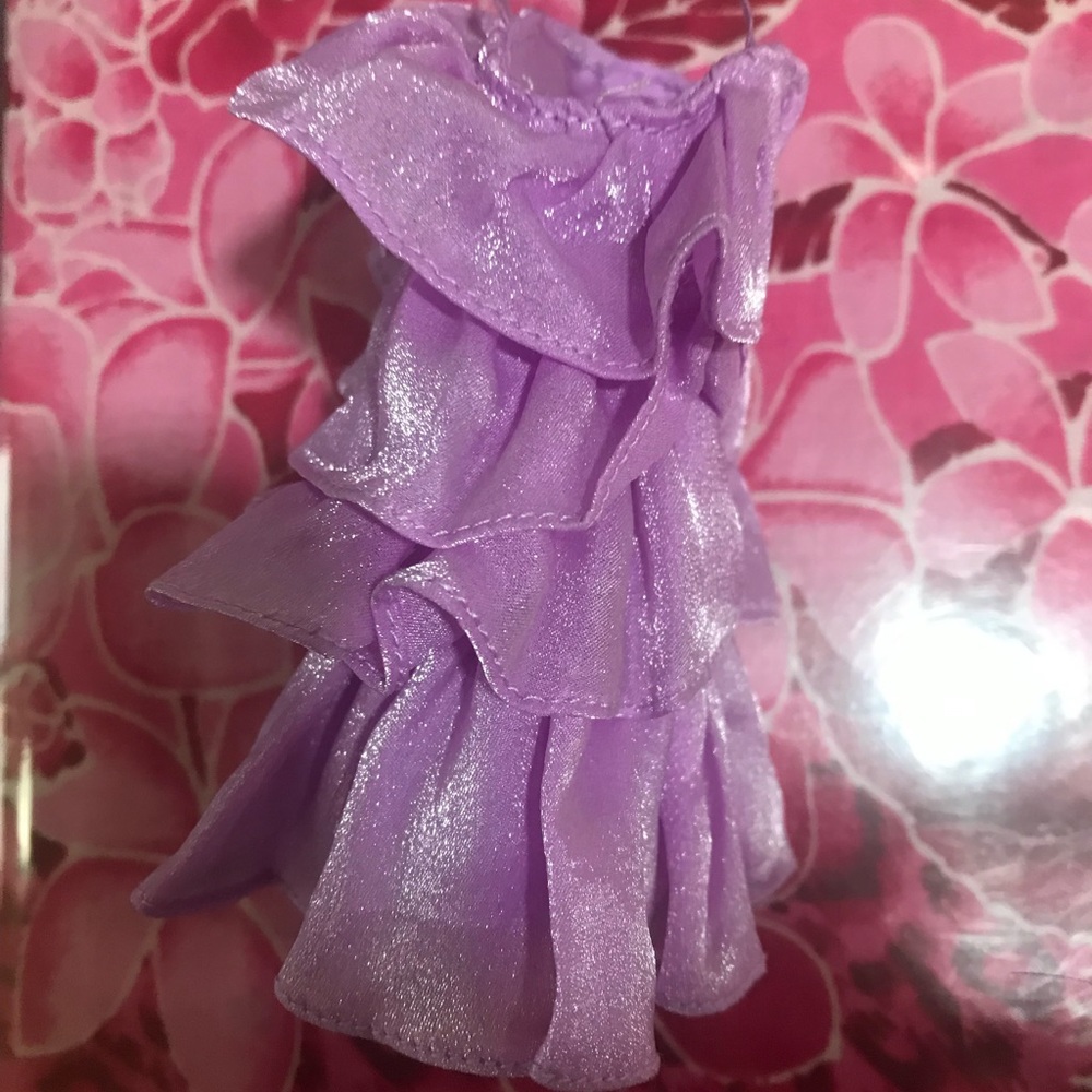 Purple Ruffled Doll Dress